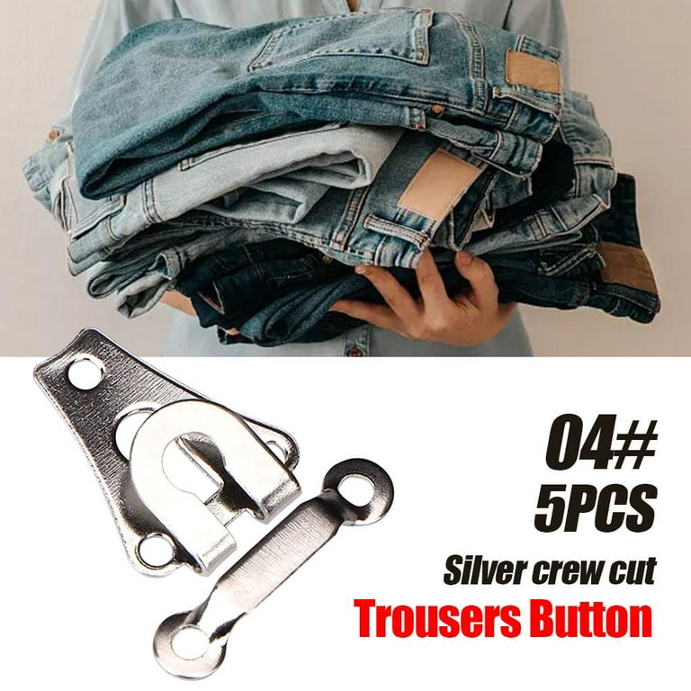 5pcs Snap Closure Metal Buttons For Jeans Pants Adjust Button DIY