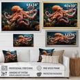 thumbnail image 4 of Designart "Coral Octopus peaceful Submersion II" Animals Floater Framed Wall Decor, 4 of 7