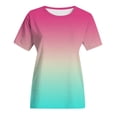 thumbnail image 4 of IROINNID Womens T-Shirt Summer Leisure Print Round-Neck Short Sleeve Casual Blouse, 4 of 5