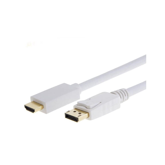 1.8M Display Port DP To HDMI Male AV Cable Adaptor HDTV LCD PC Laptop 4K*2K DisplayPort Latching Male Displayport to HDMI Cable(white)