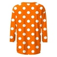 thumbnail image 5 of Staron Women's Casual Polka Dot Tops Round Neck 3/4 Sleeve Loose Blouse Fashion Printed T-shirt, Orange 5XL, 5 of 6