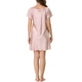 thumbnail image 3 of Unique Bargains Women's Pajama Dress Satin Sleepwear Nightshirt Soft Lounge Nightgowns, 3 of 5