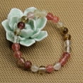 thumbnail image 3 of Natural Volcano Cherry Quartz Gemstone 8mm Round Beads Stretch Bracelet 7 Inch, 3 of 5
