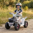thumbnail image 4 of Costway Kids Electric ATV Car, 6V Battery-Powered Ride on Toy wirh Removable Back Trailer White, 4 of 10