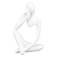 thumbnail image 1 of Estatua de pensador de resina, figura de pensador abstracto, estilo pensador, decoración para sala de estar, oficina, estantería, blanco, derecha, 1 of 14