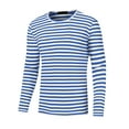 thumbnail image 5 of INSPIRE CHIC Striped T-Shirt for Men's Casual Crew Neck Long Sleeves Basic Tee Tops 2XL Blue White, 5 of 6