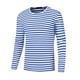 thumbnail image 5 of Camiseta de rayas INSPIRE CHIC para hombres, cuello redondo, de manga larga, básica M Azul Blanco, 5 of 6