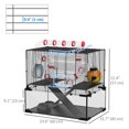 thumbnail image 3 of PawHut Hamster Cage with Deep Glass Bottom, Tunnel Tube System, 3 of 10