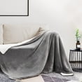 thumbnail image 2 of Sherpa Fleece Throw Blankets for Winter Super Soft Flannel Wool Like Reversible Velvet Plush Couch Blanket Lightweight(Silver Grey Throw Size 50"x60"), 2 of 7