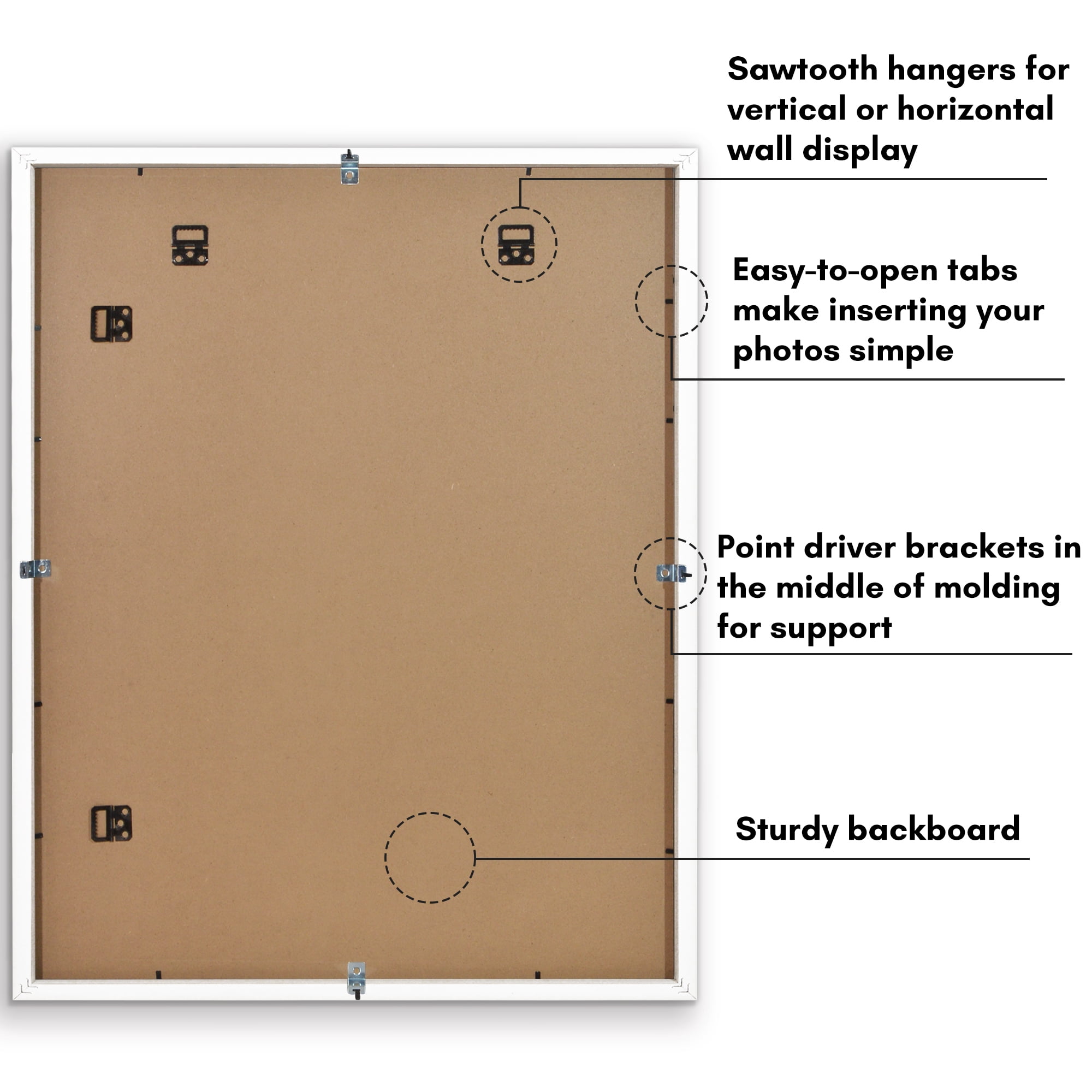 Americanflat 22" x 28" Gallery-Style Picture Frame with Mat to Secure Artwork, Prints, and Photos - White