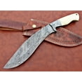 thumbnail image 6 of Damascus Steel eagle Kukri Knife, 14 Inches custom made Hand Forged With 9" long blade, Camel bone scale, Cow Leather Sheath included (Camel Bone), 6 of 6