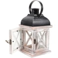 thumbnail image 2 of Vintage Wooden Candle Lantern Holder For Romantic Atmosphere Outdoor Decor 21X11.5X11.5CM 1Set, 2 of 4