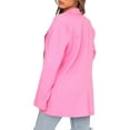 thumbnail image 4 of ZAXARRA Blazer à Manches Longues pour Femmes, Couleur Unie, Boutonné, 4 of 6