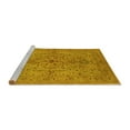 thumbnail image 2 of Ahgly Company Machine Washable Indoor Round Oriental Yellow Traditional Area Rugs, 4' Round, 2 of 4