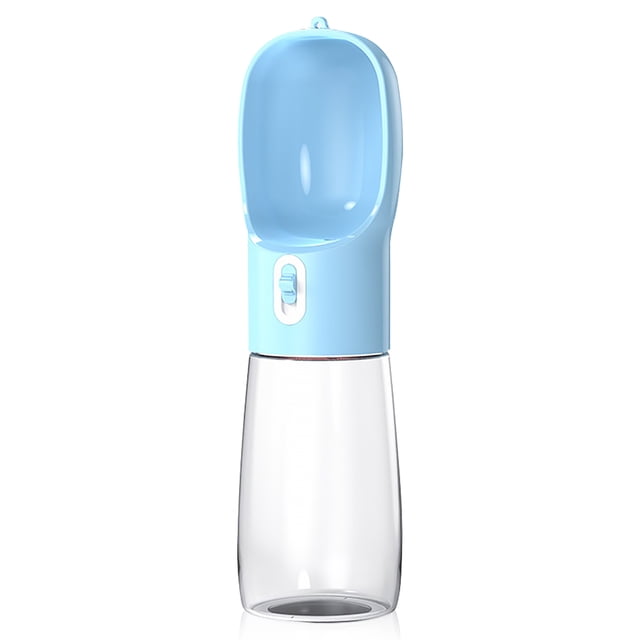 Pet botella de agua caliente alimentador titular a prueba de fugas animales leche beber dispensador Manual comida tazón herramienta taza caminar senderismo azul Vogacara PT000622-01B