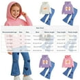 thumbnail image 3 of Tdoqot Toddler Girls Outfit Sets- Cotton Long Sleeve Casual Cute Hoodie and Flare Jeans Kids Spring Clothes White Size 4 T, 3 of 6