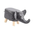thumbnail image 4 of GROWTH TANK Animal Footstool Upholstered Ottoman Padded Cushion Stool Pouffe Chair Foot Rest Dark Gray, 4 of 9