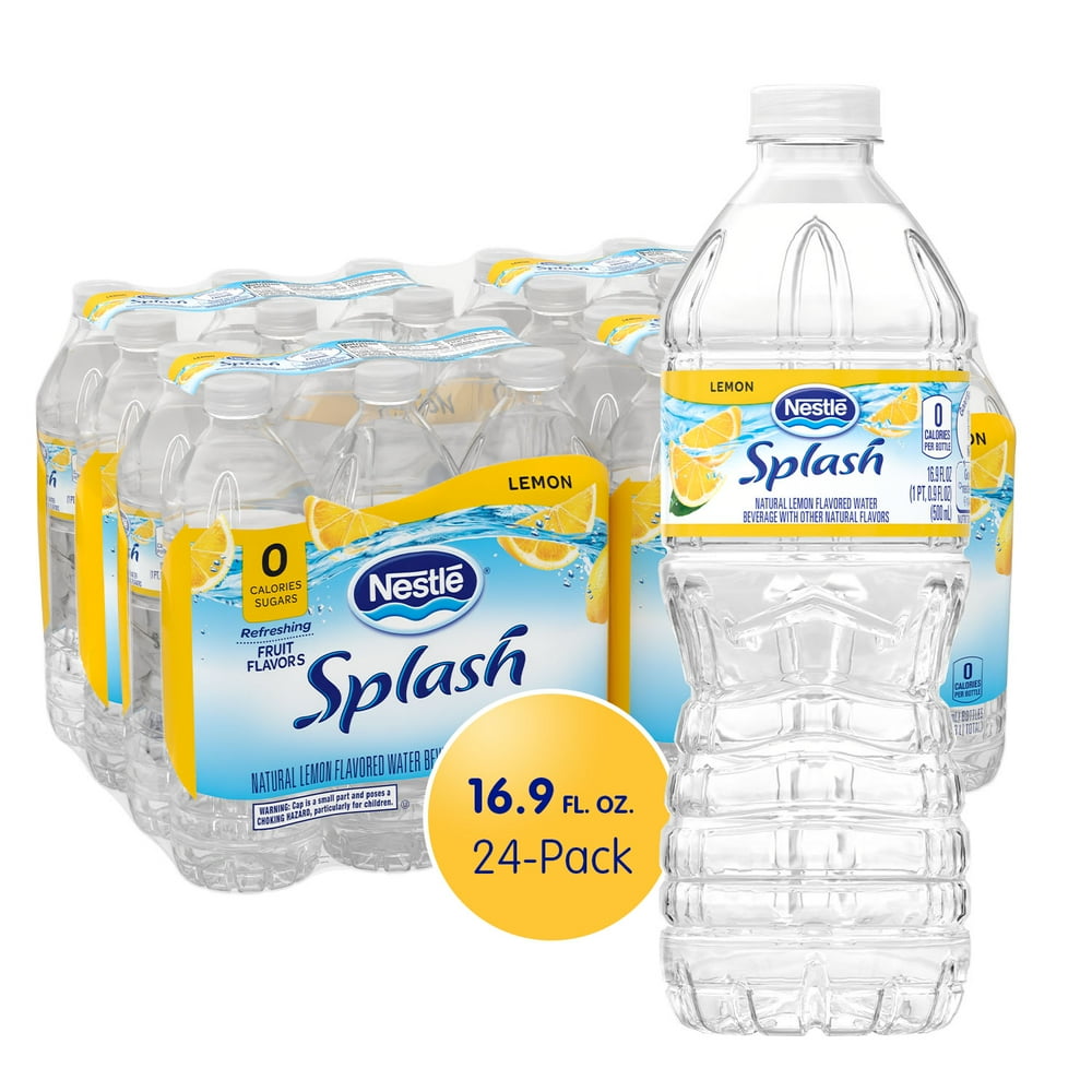 NESTLE SPLASH Water Beverage with Bold Fruit Flavor, Lemon Flavor, 16.9