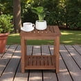 thumbnail image 2 of IVV 17.7" Square Side Table, 2-Tier Fir Wood Accent End Table in Carbonized Finish, for Living Room, Patio, Deck, Balcony, Indoor & Outdoor Use, 2 of 9