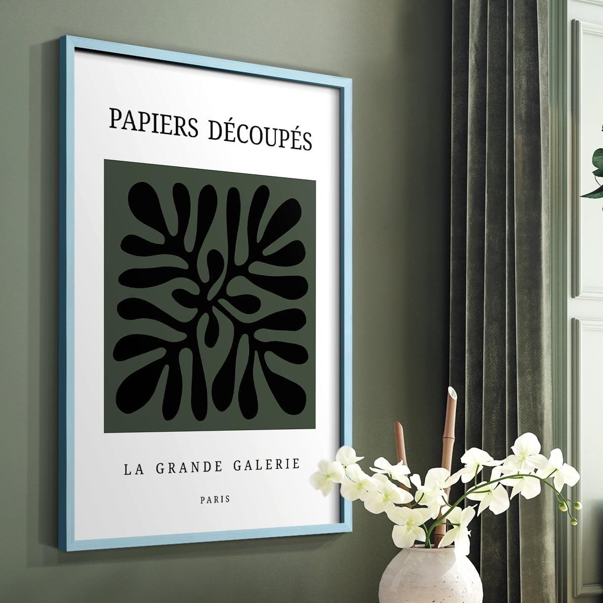 Matisse CCCXCIV in Blue Solid Wood 16 x 20 Framed Print