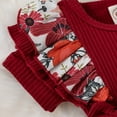 thumbnail image 6 of GRNSHTS Infant Baby Girls Summer Outfits Short Sleeve Ruffle Floral Print Tutu Skirt Romper Bodysuit Headband Set (Wine Red, 6-9 Months), 6 of 10