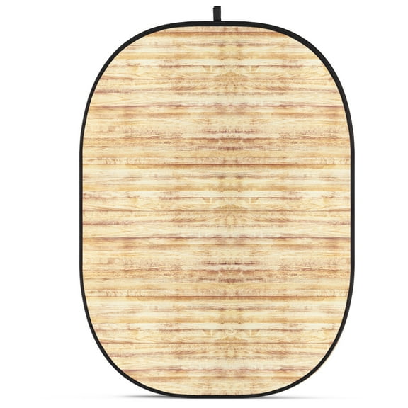 Glow CBA-WW0001 5x6.5' Fabric Collapsible Backdrop, Wooden Wall