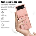 thumbnail image 2 of for Samsung Galaxy Z Flip 4 5G Case with Zipper Card Holders and Crossbody Strap & Short Belt for Women, RFID Blocking PU Leather Button Flip Shockproof Wallet Case Cover - Rosegold, 2 of 11