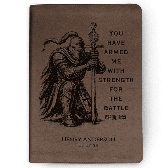 Personalized Bible for Men, ESV Journaling Bible, Custom Bible Engraved Name, Knight Warrior Design, Christian Gift, Bible Gifts for Him