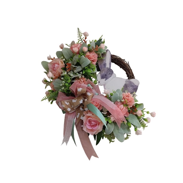 Wosthever Encantadora de primavera de Pascua con rosa con delicado lazo para decoración del hogar Kits de decoración para fiestas
