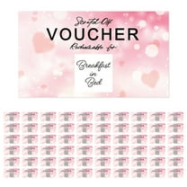 Koyal Wholesale 60 Pre-Printed DIY Scratch-Off Vouchers Couples Date Cards, Blurred Hearts, Valentine's Day Love Coupons