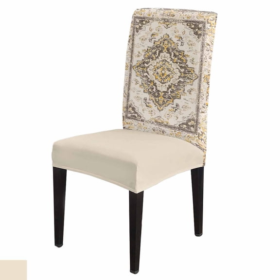 Dining Chair Covers Set of 6 Vintage Abstract Brown Bohemian Farmhouse Tribal Stretch Parsons Chair Slipcovers Removable Washable Chair Cover Protector for Kitchen Dining Room Hotel