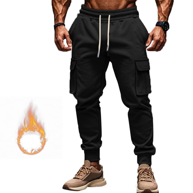 Pantalones largos para hombre, de color liso, con cordón, informales, de moda, largos, para hombre