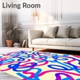 thumbnail image 2 of ODIKA 4'x6' Machine Washable Non-Slip Area Rug, Puzzle with Dancing Letters and Number Streams High Traffic Rug with Pad, Pink, 693800, 2 of 8