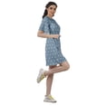thumbnail image 3 of Moomaya Printed Jewel Neck A-Line Women Dress Casual Loose Bohemian Short Tunic, 3 of 6