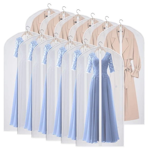 Kntiwiwo Bolsas para Ropa Bolsa de Vestir para Almacenamiento 60 Pulgadas Bolsa Protectora para Trajes a Prueba de Polvo con Cremallera para Vestidos Largos Traje Abrigo Armario Almacenamiento de Ropa