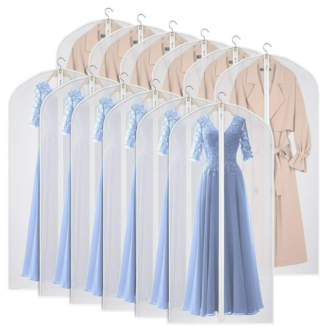 Kntiwiwo Bolsas para Ropa Bolsa de Vestir para Almacenamiento 60 Pulgadas Bolsa Protectora para Trajes a Prueba de Polvo con Cremallera para Vestidos Largos Traje Abrigo Armario Almacenamiento de Ropa