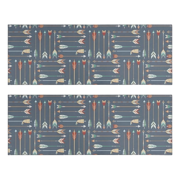 Kitchen Rugs Sets Of 2,Multicolor Arrow Pattern Anti Fatigue Kitchen Mat Rugs Non Slip Washable,Decorative Kitchen Floor Mats for Kitchen,Sink,Laundry,17"X47"