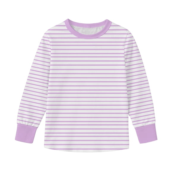 OGLCCG Girls Striped Long Sleeve Shirts Summer Drop Shoulder Casual Crewneck Blouse Lightweight Pullover Tee Tops for Kids 5-16 Years
