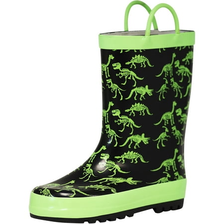 

NORTY Children Boys Unisex Waterproof Dinosaur Rain Boots 4 Big Kid