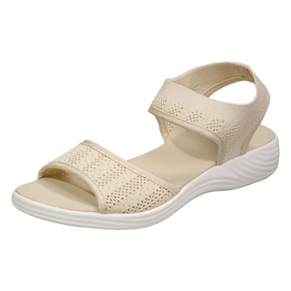 Mostsola Womens Walking Sandals Comfort Open Toe Elastic Knit Hollow out Slingback Slip on Sandals