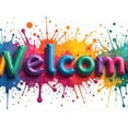 thumbnail image 5 of LUUFILx Welcome Colorful Backdrop Banner Vibrant Background for Party Supplies Decorations Photography Props Home Events Festivals Greeting Occasions, 5 of 7
