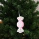 thumbnail image 1 of Set de adornos de Navidad | Decoraciones tridimensionales con colgantes de caramelo Rosa Blanco | Manualidades de plástico, forma duradera, tamaños variados | Árbol de Navidad, escaparate | Fácil, 1 of 6