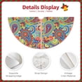 thumbnail image 5 of Halloween Christmas Tree Skirt - Colored Paisley 30 Inches Christmas Tree Skirt for Halloween Holiday Indoor Home Christmas Tree Decorations with Three Ribbons, 5 of 7