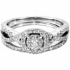 1/2 Carat T.W. Round Diamond 10kt White Gold Bridal Set