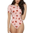 thumbnail image 1 of Balery Ladybug With Flower Body de cuello redondo de manga corta para mujer Tops de manga corta Tops básicos-Large, 1 of 7