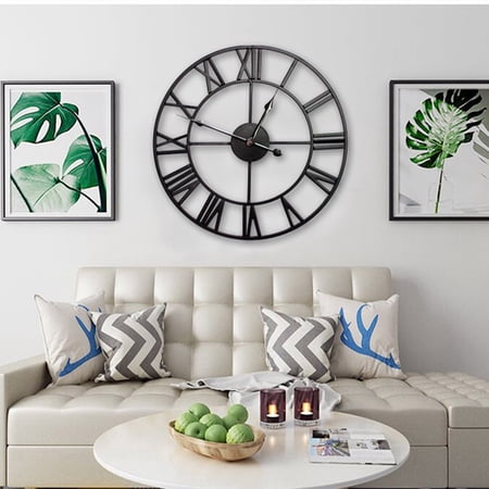 PBPBOX Wall Decoration Clock Hanging Clock Iron Vintage Style for Pub Adults 1Set