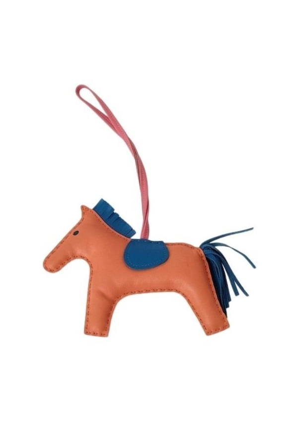 Pre-Owned HERMES Rodeo MM Bag Charm - Orange Poppy, Blue Zanzibar, Rose Azalee, Agneau Milo...