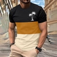 thumbnail image 3 of Mens Casual Pantalones Cortos Cuello Redondo Patchwork Impresión Suéter Blusa de Fitness, Camisetas para Hombre, 3 of 4