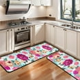 thumbnail image 3 of Kitchen Rugs Sets Of 2,Pioneer Flower Floral Print Pattern Anti Fatigue Kitchen Mat Rugs Non Slip Washable,Decorative Kitchen Floor Mats for Kitchen,Sink,Laundry,17"x47"+17"x47", 3 of 5