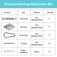 thumbnail image 3 of Shade Sail Fixing Kit, Stainless Steel Sun Shade Sail Fixing Kit For Triangle And Square, Rectangle, Sun Shade Sail Fixing Accessories, 3 of 5